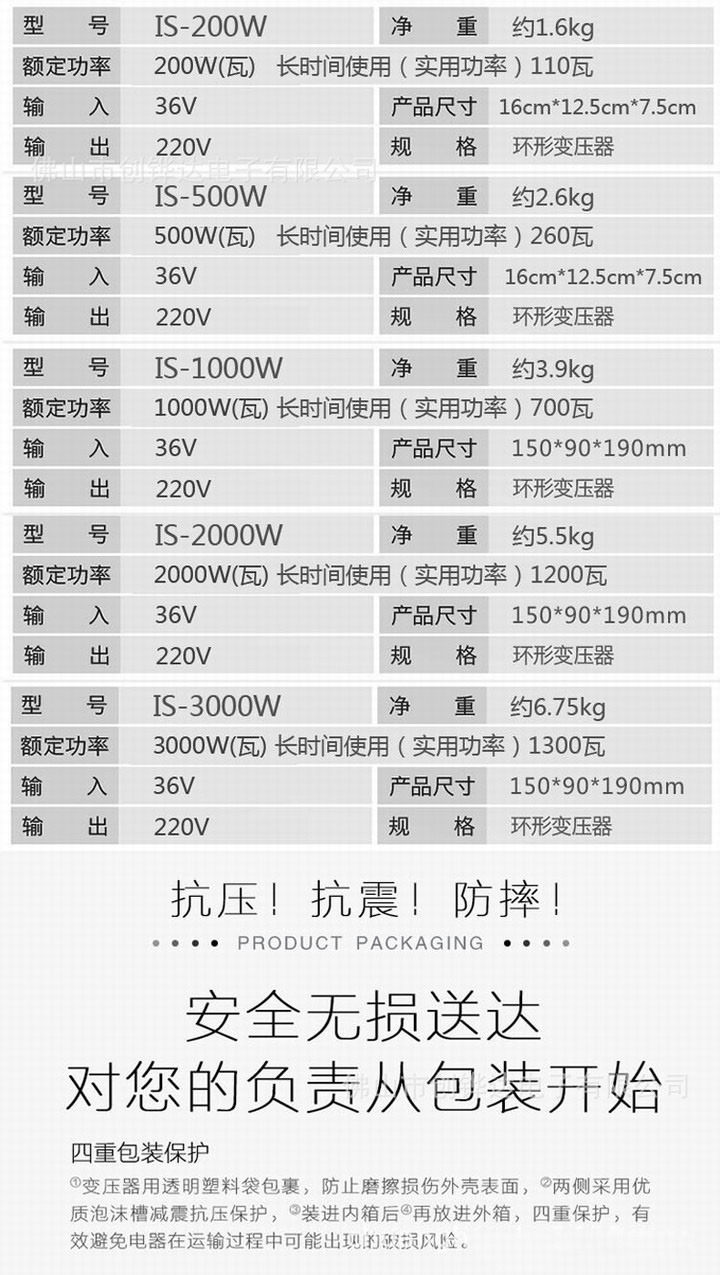 工地宿舍用36V转220V变压器交流低压转高压逆变220伏转换器电源